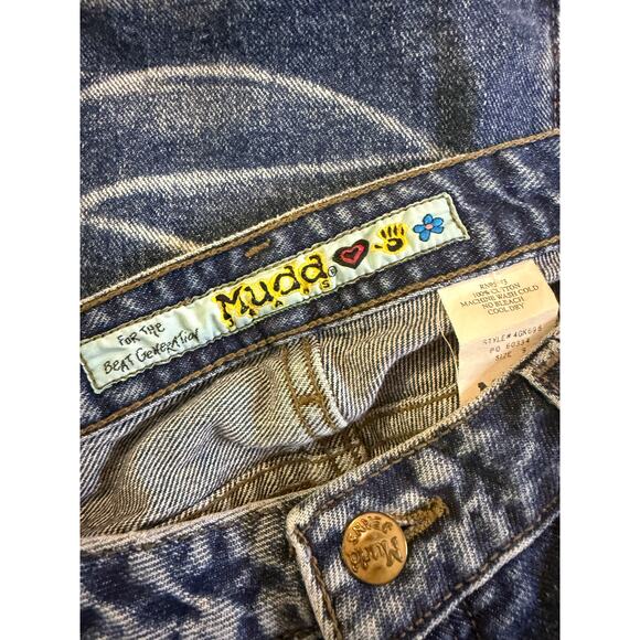 Vintage Y2K Mudd Jeans Women Size 9 Flare Leg Distressed Light Wash Denim 2000s - Picture 9 of 9